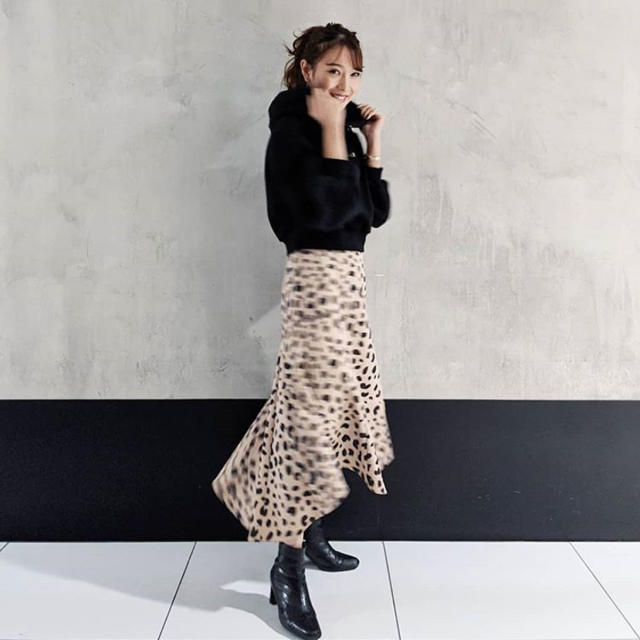 rienda(リエンダ)のrienda Leopard Flare J/W SK レディースのスカート(ひざ丈スカート)の商品写真