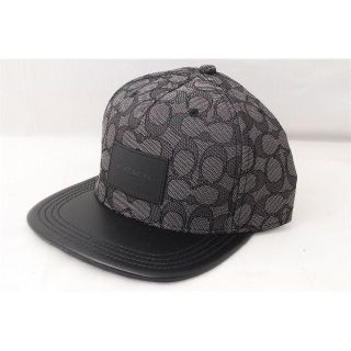 コーチ(COACH)のアメリカ直営店購入★コーチ モノグラム 黒 CAP キャップ キャンバス レザー(キャップ)