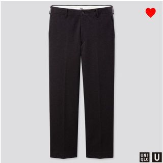 ユニクロ(UNIQLO)のUniqlo-Uワイドフィットストレートジャージパンツ　ダークグレー　73cm(スラックス)