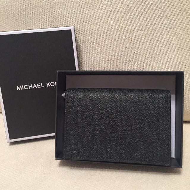 箱付き新品★MICHAEL KORS モノグラムレザー名刺入れ ブラック