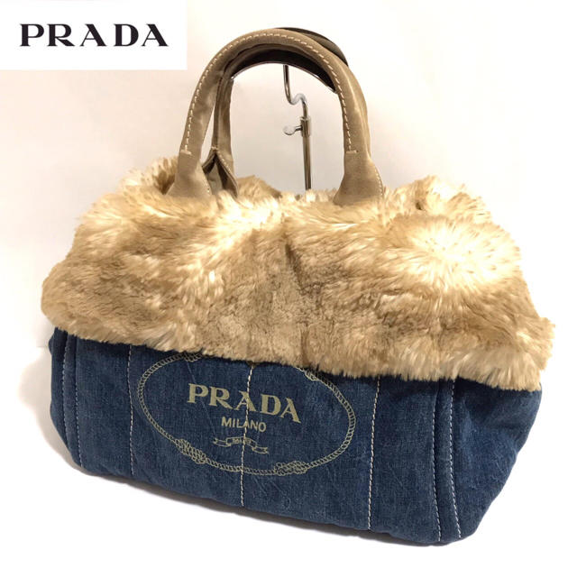 【正規品】美品✨レア✨PRADA カナパ  ファー