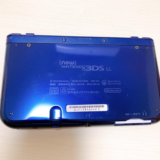 ニンテンドー3DS(ニンテンドー3DS)のNEW３DSLL本体 メタリックブルー 箱無し ダウンロード版ソフト入り エンタメ/ホビーのゲームソフト/ゲーム機本体(携帯用ゲーム機本体)の商品写真