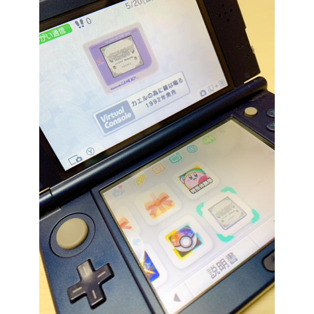 ニンテンドー3DS(ニンテンドー3DS)のNEW３DSLL本体 メタリックブルー 箱無し ダウンロード版ソフト入り エンタメ/ホビーのゲームソフト/ゲーム機本体(携帯用ゲーム機本体)の商品写真