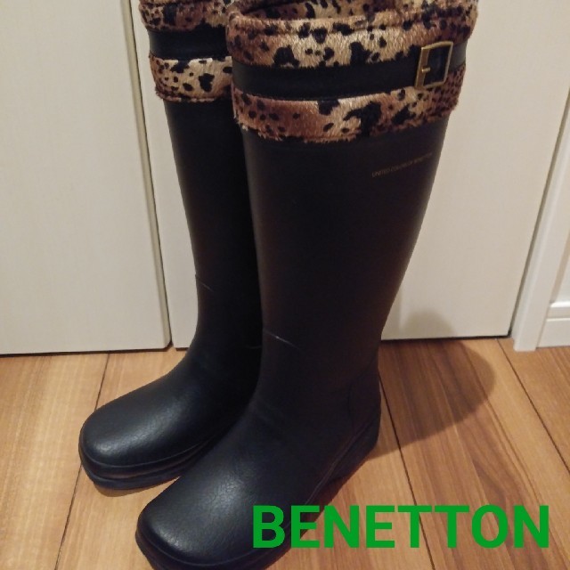 BENETTON(ベネトン)のレインブーツ　BENETTON　レオパード　Msize レディースの靴/シューズ(レインブーツ/長靴)の商品写真