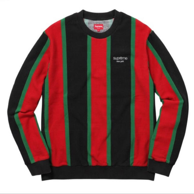 Supreme Vertical Striped Pique Crewneck