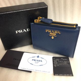 プラダ(PRADA)のPRADA 財布 二つ折り ダブルジップ　ネイビー　人気(財布)