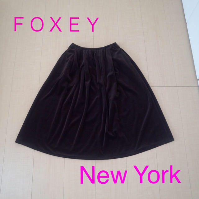 全てのスカートフォクシーベロア裾のフレアスカート サイズ40.M FOXEY
