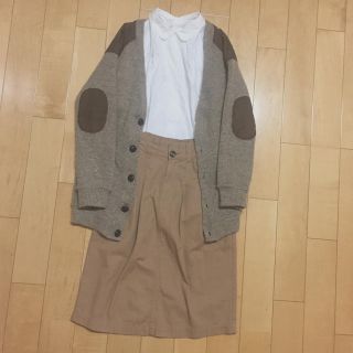 ダブルクローゼット(w closet)のダブクロ：肘当て付ロングカーデ(カーディガン)