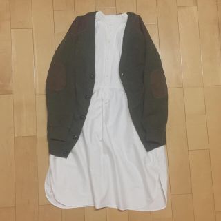 ダブルクローゼット(w closet)のダブクロ：肘当て付ロングカーデ(カーディガン)