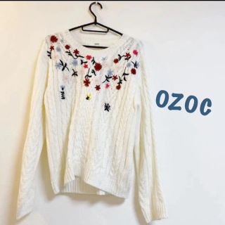 オゾック(OZOC)の【美品♡OZOC】刺繍アランニット(ニット/セーター)