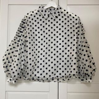 コムデギャルソン(COMME des GARCONS)の【新品】オーバースリーブ、シースルードットブラウス(シャツ/ブラウス(長袖/七分))