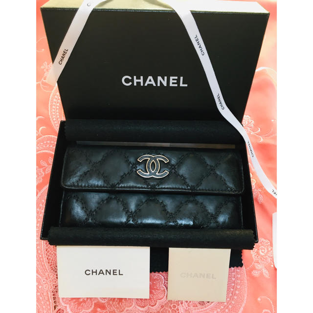 半額】 CHANEL ウルトラステッチ マトラッセ 美品 正規品 長財布
