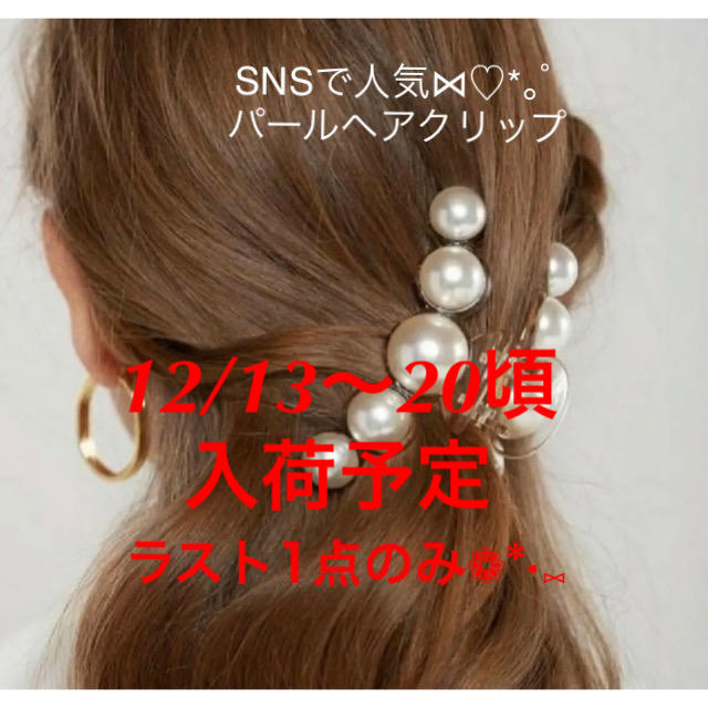 eimy istoire(エイミーイストワール)の先行予約✩売切必至✩パールクリップ✩人気✩インスタ映え✩ヘアクリップ✩ベージュ レディースのヘアアクセサリー(バレッタ/ヘアクリップ)の商品写真