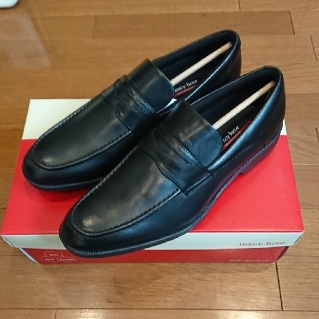 【値下げ】新品【texcy luxe】ビジネスシューズ 25㎝ 幅広3E