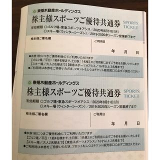 東急不動産　株主優待券2枚（スポーツ施設）(その他)