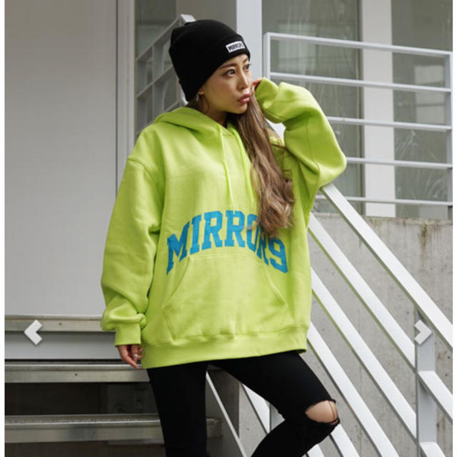 mirror9.パーカー.ネオンイエロー❤ mirror9.パーカー.ネオンイエロー❤