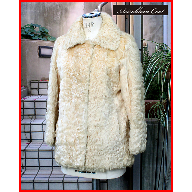 逸品!素敵!【Astrakhan Fur】アストラカン ミドルコート 送料込約45cm着丈