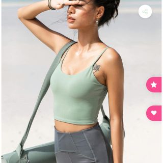 ルルレモン(lululemon)の新品！SLOLI  ブラキャミソール クロスバック　グリーン(ヨガ)