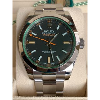 ロレックス(ROLEX)のミルガウス 116400GV 極美品 19年12月正規店購入 緑ガラス(腕時計(アナログ))