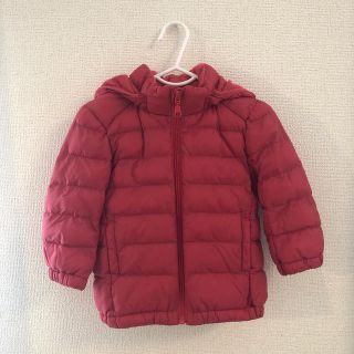 ユニクロ(UNIQLO)のUNIQLO ベビー ライトウォームパデットパーカ RED サイズ 80(ジャケット/コート)