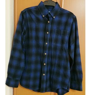 マックハウス(Mac-House)のマックハウス Navy メンズ チェック長袖シャツ 綿100% S ブルー(シャツ)