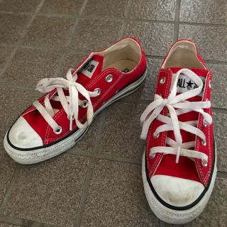 コンバース(CONVERSE)のコンバーススニーカー ローカット オールスター レッド size 22.5(スニーカー)