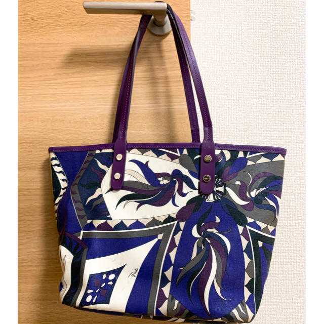 EMILIO PUCCI(エミリオプッチ)のエミリオプッチ♡プッチ柄トートバッグ♡ブルー レディースのバッグ(トートバッグ)の商品写真