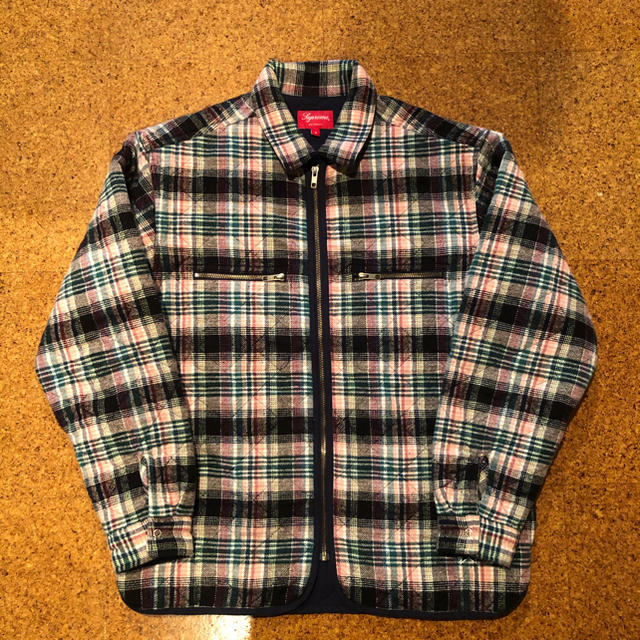 シュプリーム supreme 19aw quilted plaid zip up