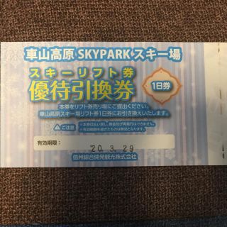 車山高原SKYPARKスキー場 リフト券(スキー場)