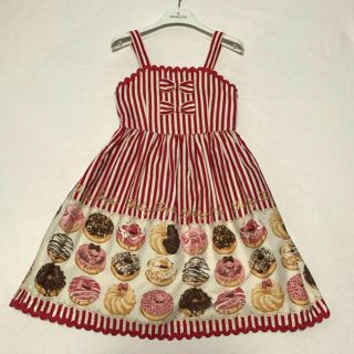 シャーリーテンプル(Shirley Temple)の美品♡シャーリーテンプル♡ドーナツ♡ジャンパースカート♡ワンピース♡レッド120(ワンピース)