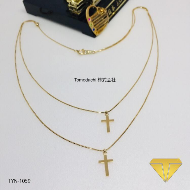 K18金 Gold Double Cross ネックレスのサムネイル