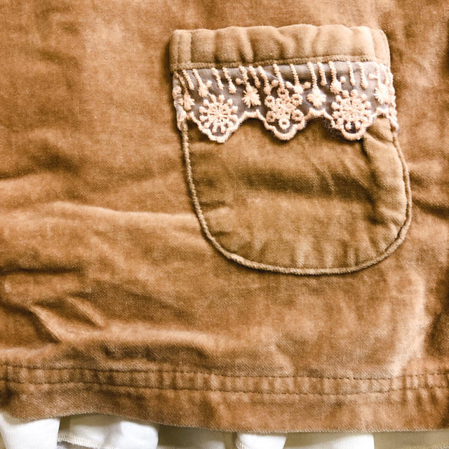 SunnyLandscape(サニーランドスケープ)のベロア調⭐︎ジャンパースカート キッズ/ベビー/マタニティのベビー服(~85cm)(スカート)の商品写真