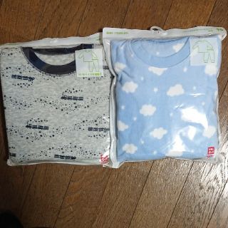 ユニクロ(UNIQLO)のユニクロキルトパジャマ、フリースパジャマ90cm(パジャマ)