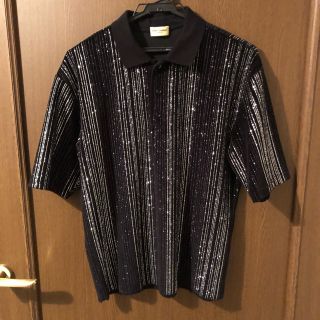 サンローラン(Saint Laurent)のサンローランパリ　ラメストライプポロシャツ(シャツ)