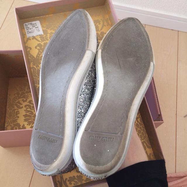 miumiu グリッターフラットシューズ miumiu グリッターフラットシューズ