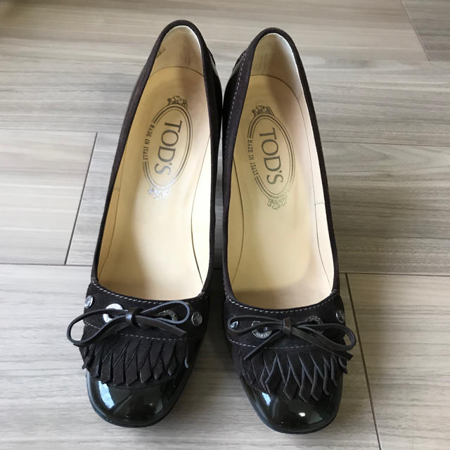 【未使用に近い】TOD'S トッズ パンプス ローファー ダークブラウン