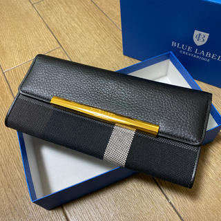 バーバリーブルーレーベル(BURBERRY BLUE LABEL)のクレストブリッジチェック ロングウォレット ブラック(財布)