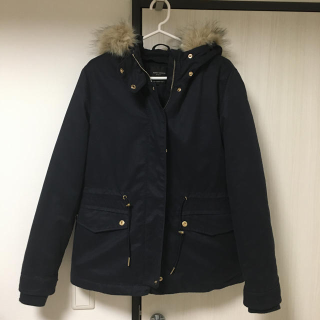 ZARA(ザラ)のZARA ザラ　冬コート　モッズコート　ジャンパー　ネイビー　 レディースのジャケット/アウター(モッズコート)の商品写真