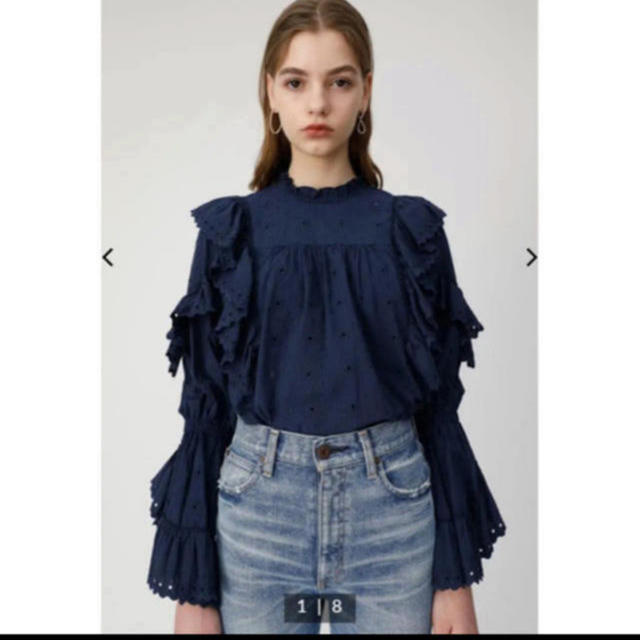 moussy(マウジー)のLACE RUFFLE ブラウス レディースのトップス(シャツ/ブラウス(長袖/七分))の商品写真