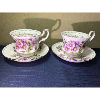 ロイヤルアルバート(ROYAL ALBERT)のロイヤルアルバート    カップ&ソーサー  セプテンバー   2客(食器)