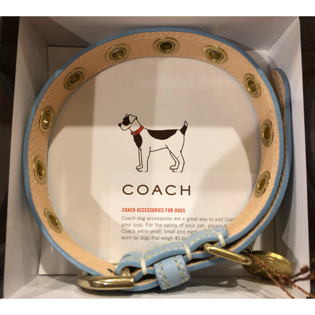 COACH(コーチ)のデッドストック COACH 本革×真鍮グロメット首輪 size-M その他のペット用品(犬)の商品写真