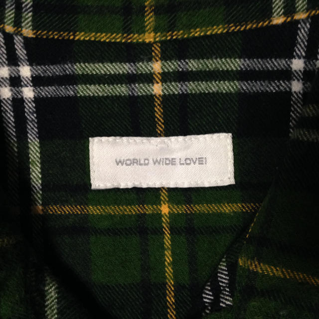 WORLD WIDE LOVE!(ワールドワイドラブ)のWORLD WIDE LOVE!　チェックワンピース　グリーン　緑 レディースのワンピース(ひざ丈ワンピース)の商品写真