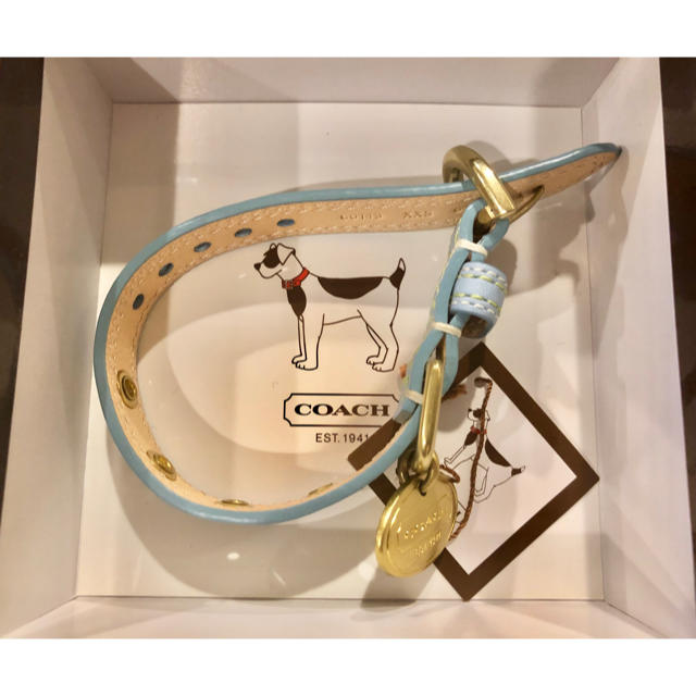 COACH(コーチ)のデッドストック COACH 本革×真鍮 グロメットドッグカラー 犬用首輪/XXS その他のペット用品(犬)の商品写真