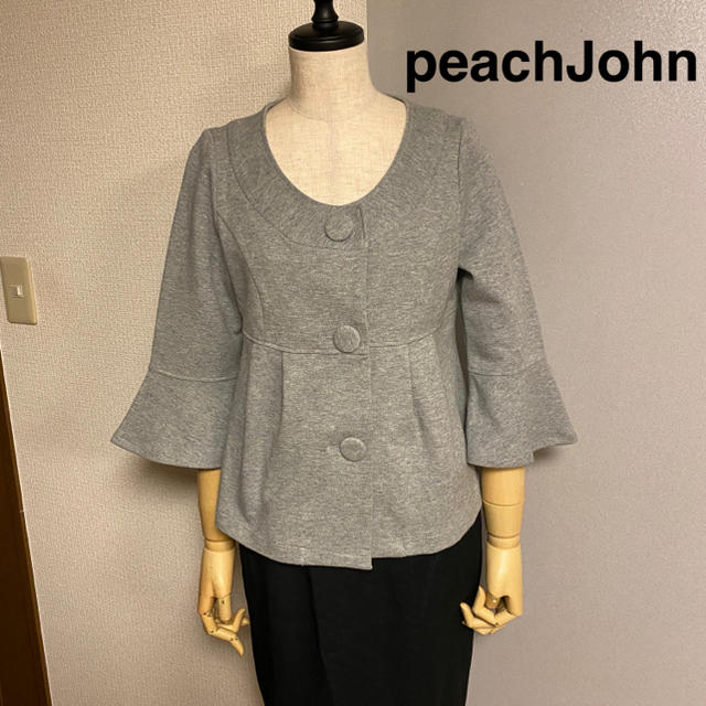 PEACH JOHN(ピーチジョン)の【peachJohn】ピーチジョン　カットソー素材 ノーカラージャケット レディースのジャケット/アウター(ノーカラージャケット)の商品写真