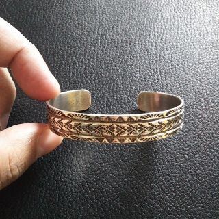 インディアン(Indian)のインディアンジュエリー ナバホ族 HRM sterling シルバーバングル(バングル/リストバンド)