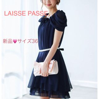 レッセパッセ(LAISSE PASSE)の新品 定価20900円 レッセパッセ ドレス ネイビー ネックレス付き 大特価(その他)