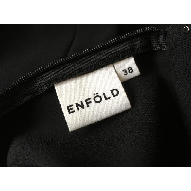 ENFOLD(エンフォルド)の美品☆ENFOLD☆スタンドカラーバックフレアワンピース 38 ブラック レディースのワンピース(ロングワンピース/マキシワンピース)の商品写真