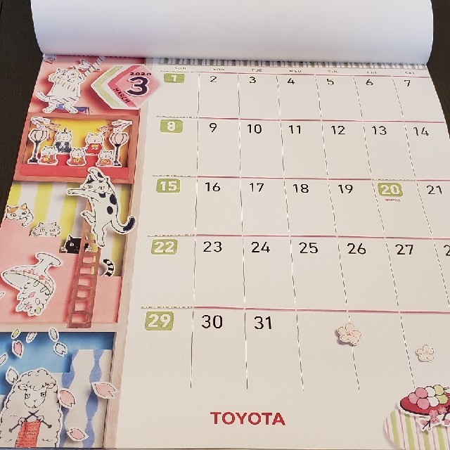 トヨタ(トヨタ)のTOYOTA　2020年カレンダー インテリア/住まい/日用品の文房具(カレンダー/スケジュール)の商品写真