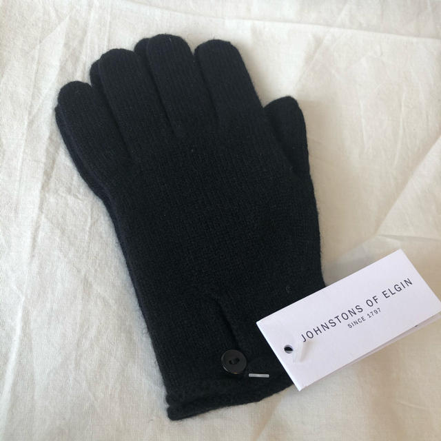 Johnstons(ジョンストンズ)の新品　ジョンストンズ Johnstons カシミア グローブ 手袋 ブラック レディースのファッション小物(手袋)の商品写真