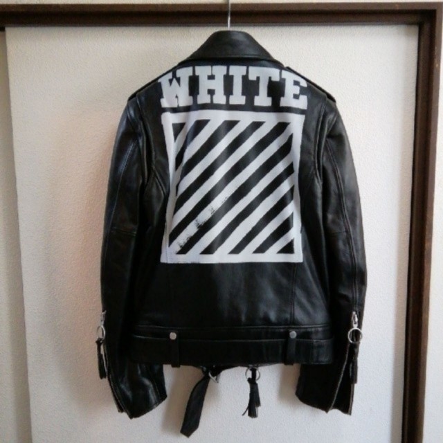 OFF-WHITE(オフホワイト)の国内正規品 16aw off white  ライダースジャケット メンズのジャケット/アウター(ライダースジャケット)の商品写真